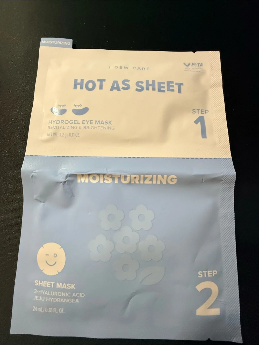 I Dew Care Hot As Sheet Set includes eye and face mask and cosmetics bag
